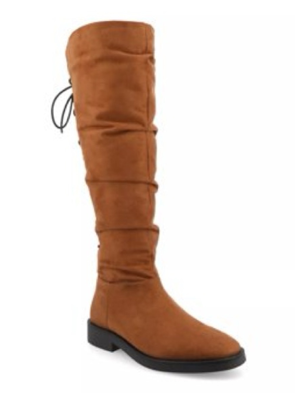 Journee Collection Tan Suede Over-the-Knee Slouch Boots
